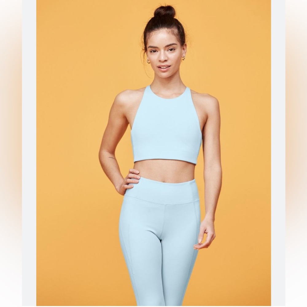 Girlfriend collective set halter bra & compression pocket leggings size small